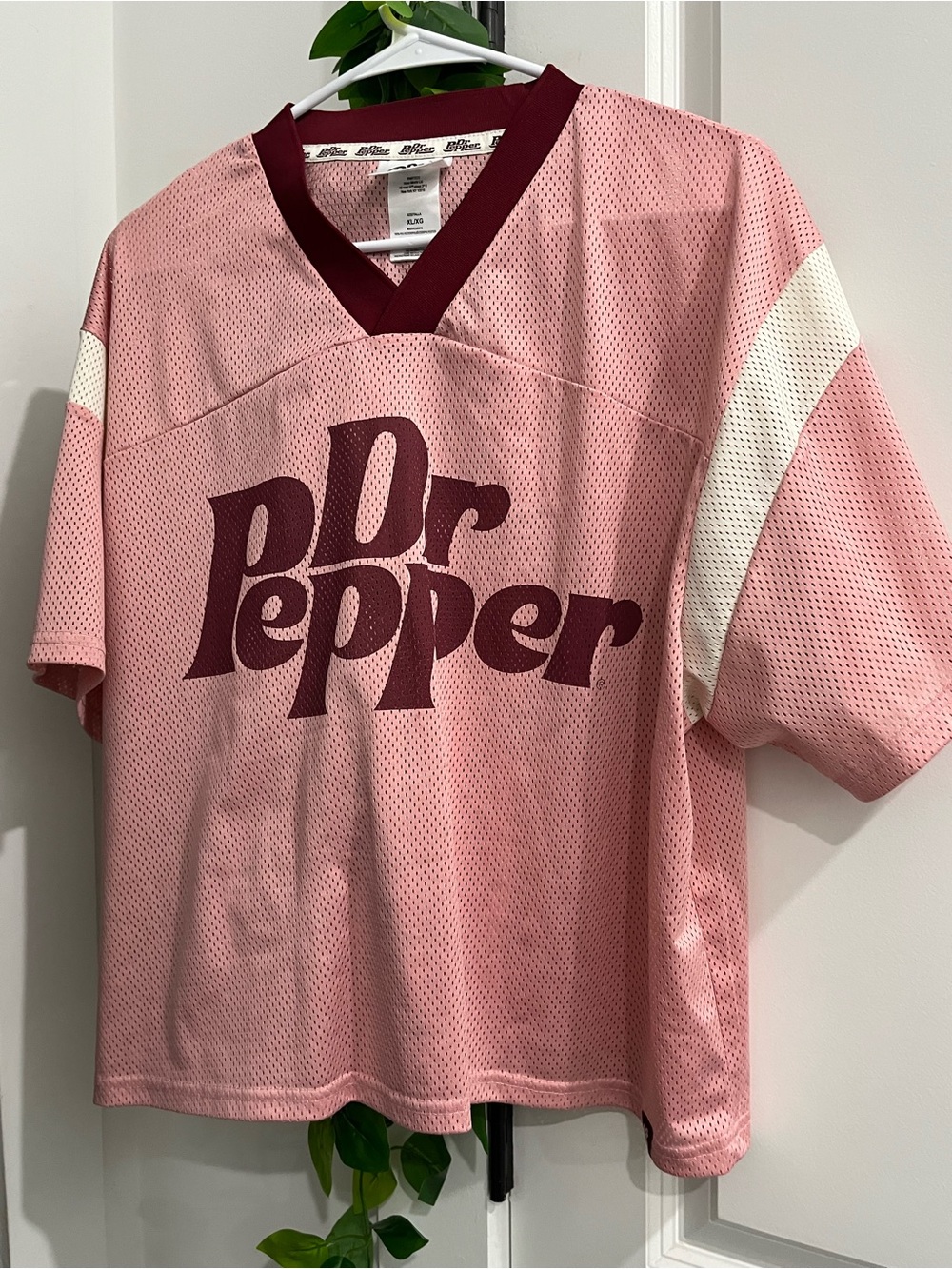 Dr Pepper Pink Mesh V-Neck Jersey Shirt